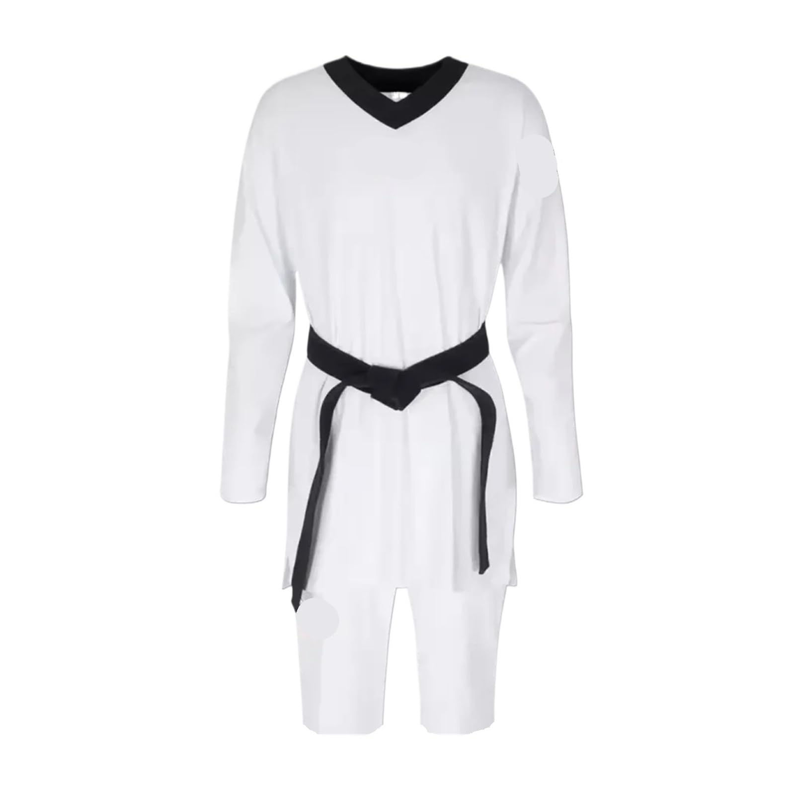 Uniforme de Taekwondo Dobok à col en v, veste traditionnelle, noir Daofu, séchage rapide adapté Pour Hommes, Femmes