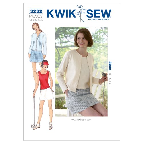 Kwik Sew K3232 Skort Sewing Pattern, Top and Cardigan
