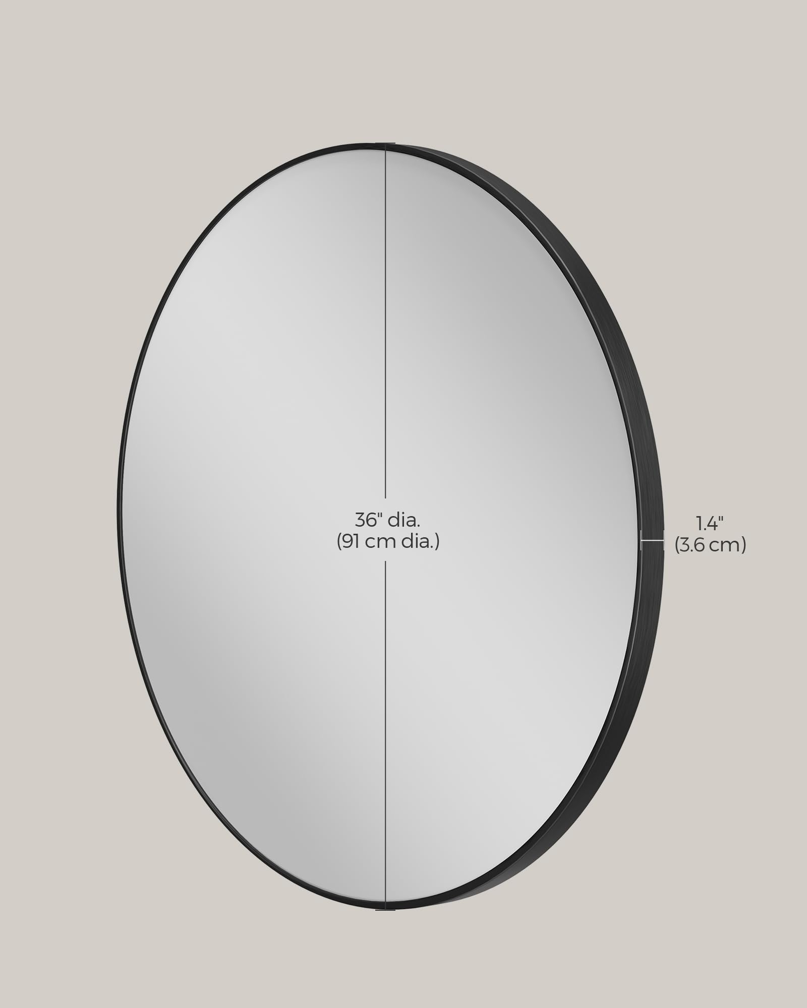 Amazon.com: SONGMICS Bathroom Round Mirror for Wall, 36 Inches
