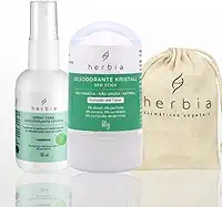 Kit Desodorante Kristall 60g + Spray de Melaleuca + Eco Bag - Cristal bolsa Herbia