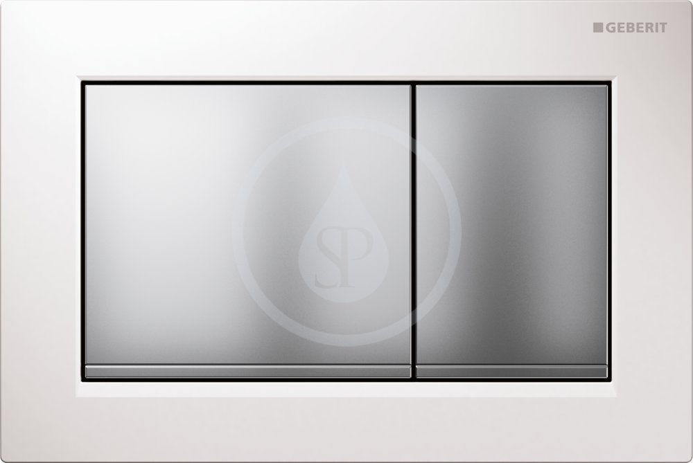 Geberit - Pulsador Geberit Omega30, Para Doble Descarga: Blanco/Cromado Mate/Cromado Mate (115.080.KL.1)