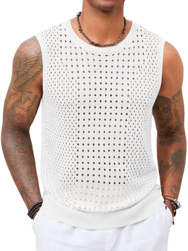 Runcati Mens Knit Sleeveless Tank Tops Casual...