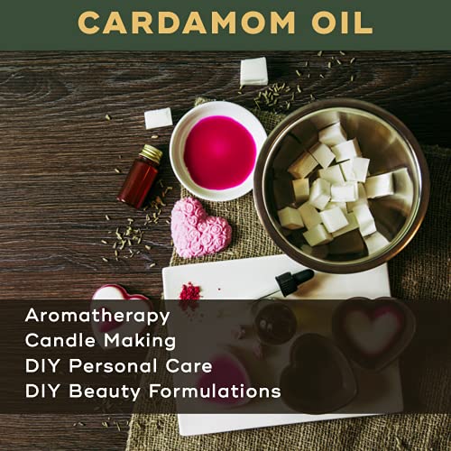 Image of Cardamom Essential Oil - Therapeutic & Cosmetic Grade - 500 Ml For Aromatherapy, Diffuser, Soap Making, Cosmetic Making, Lotions, Creams, Diy Personal Care For Face, Hair, Skin & Body