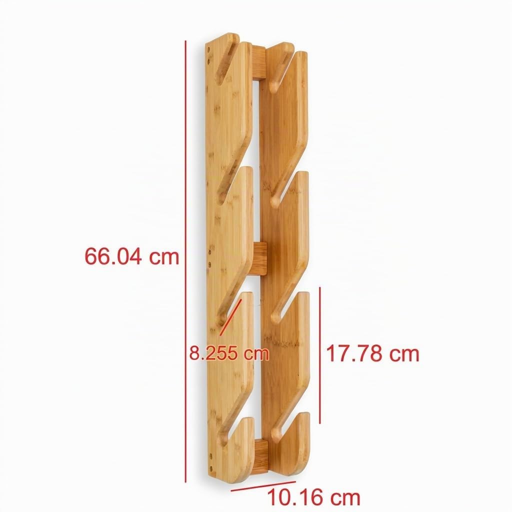COR Surf Soporte de Pared para Monopatín, 4 Tablas, Soporte de Almacenamiento de Pared Para Snowboard con Capacidad para Cuatro Tablas Hechas con Bambú Sostenible