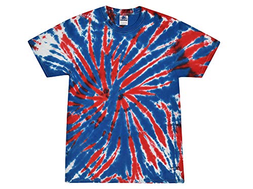 Tie Dye T-Shirts, Patriotic Colors, 100% Pre-Shrunk Cotton, Kid Sizes, Short Sleeve