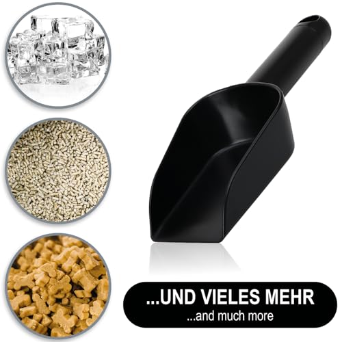 com-four® 2x Futterschaufel zum Portionieren von Tierfutter (23 cm) – Sackschaufel aus Kunststoff - Messschaufel für Haustiere – Abfüllschaufel für Futter und Saatgut