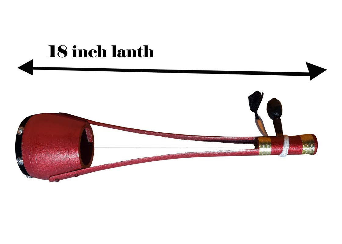 GT Manufacturers Professional Ektaraa Wooden For Indian Folk And Classic Music, 18 Inches (Red) - Image 3 thumbnail