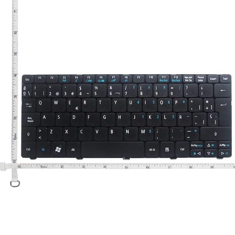 US/UK/RU/BR/SP/FR Keyboard for Acer for D255 D256 D257 D260 D270 D271 N55C ZH9 ZE6 E350 ONE 522 533 532G 532H 521 AO522 eMD350 EM350 Easy to Replace(SP Black)
