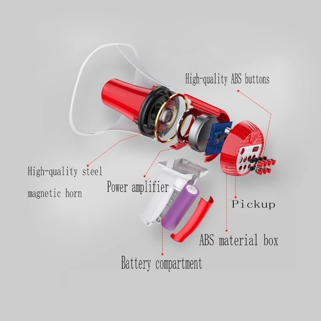 Handheld Megaphones Bullhorn Hand Megaphones Recording Megaphone with Siren Bullhorn Speaker Lightweight Megaphone Speaker Megaphone Speaker