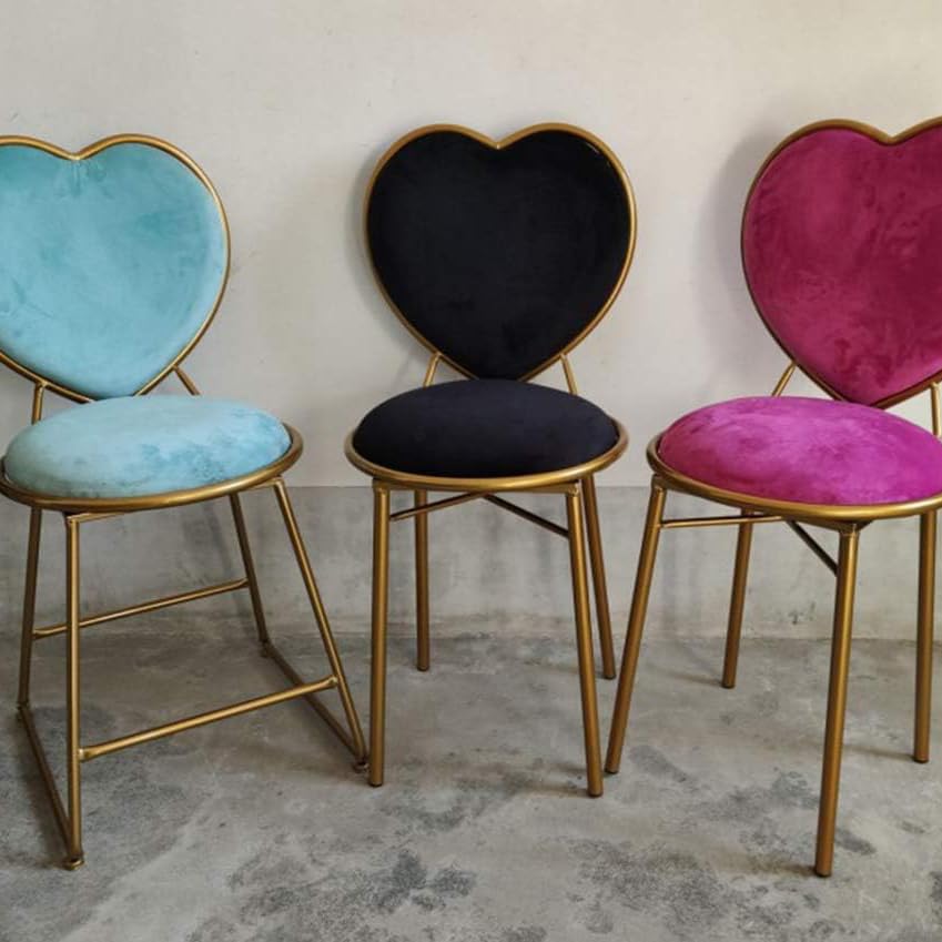 Silla de maquillaje Love Shape YangRy asiento azul decorativo 47 * 84.7cm 7
