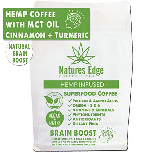 Natures Edge Brain Boost Blend - Medium Roast Hemp Coffee Ground with MCT