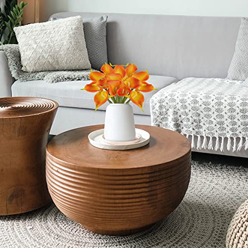 Orange Calla Lily Artificial Flowers Real Touch Flowers Fake Lily Fake Flowers For Decoration Calla Lillies Artificial Spring Flowers Tiger Lilly Flowers Calla Lily Bouquet For Wedding Home Decor #TOP3