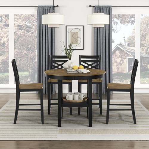 5-Piece Round Counter Height Set