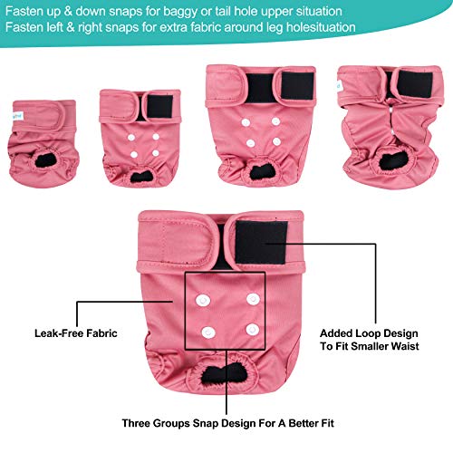 Paw Legend Reusable Female Dog Diapers(3 Pack,X-Small)