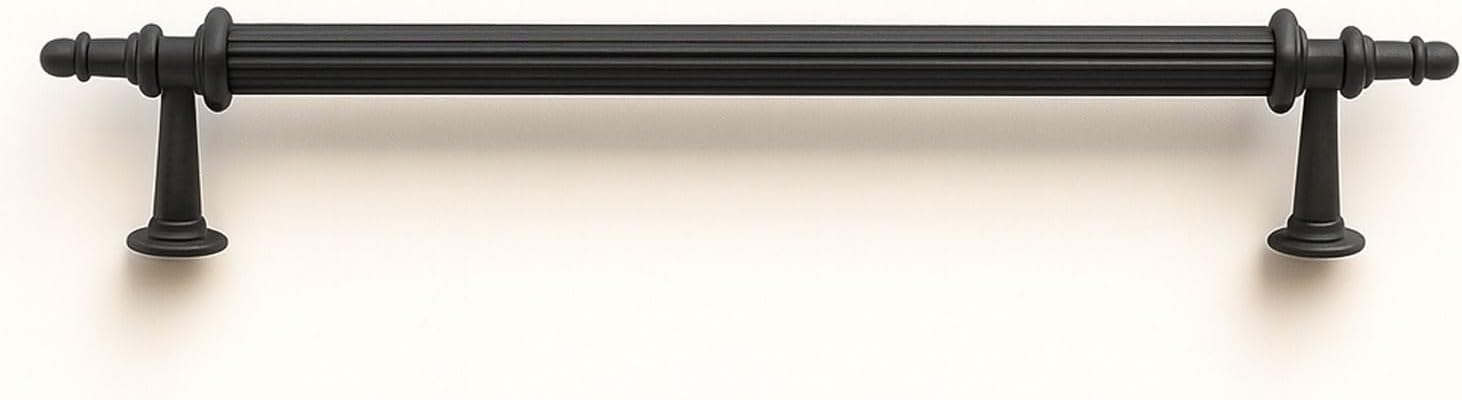 Ovacık Çizgili Mat Siyah 320 mm Metal Çekmece Dolap Kulpu Modern Tasarım Şık Mobilya Aksesuarı