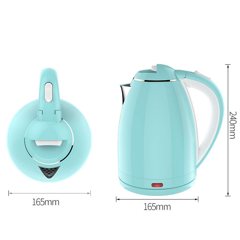 Hervidores de viaje eléctricos, rápidos y silenciosos, capacidad de 1,8 l con indicador LED de ebullición rápida, 1500 W con base de pirueta inalámbrica 360, acabado de acero inoxidable 304, apagado