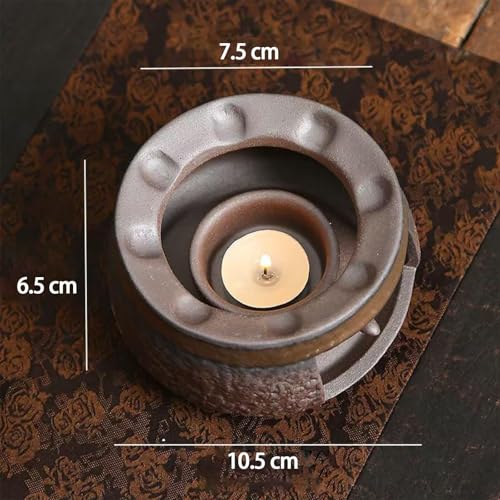 Ceramiczny zestaw podgrzewaczy do herbaty, aromaterapia z uchwytem na podgrzewacze, dyfuzor 4 w 1, podgrzewacz do czajnika, do domu, biura i medytacji