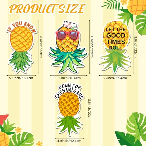 Imanes decorativos de piña para puerta de crucero 4 pcs miniatura 2
