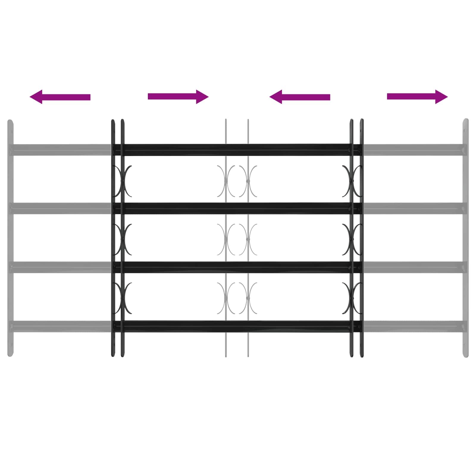 Générique Grille de Fenêtre Noir 115 x 60 cm Acier Enduit de Poudre,Quincaillerie,Matériaux de Construction,Fenêtres,Noir,7.76 KG,42020565