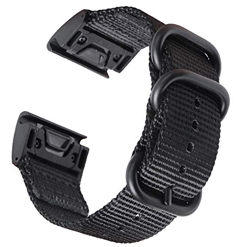 Zeit Diktator Correa de reloj de liberación rápida 20mm 22mm 26mm, compatible with Garmin Instinct Fenix 5X 5plus /6X pro 6S/3HR /7 7S 7X/MK 1/D2 Delta PX/Forerunner 935 945(Negro,22mm)