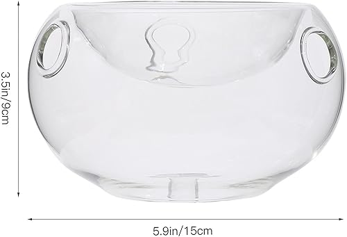 Miniatura 3 de Kichvoe Cuisine Dry Ice Glass Bowl - Recipiente de alimentos de inmersión en frío, cuenco para servir frío, cuenco decorativo multifuncional para