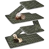 Bienbee Ferret Cage Liner Set, Waterproof Ferrets Cage Accessories for Small Animals Rats Chinchillas Hedgehogs Ferrets(Deep Green, Double Unit Combo)