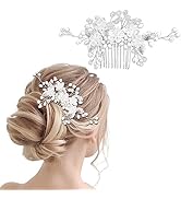 Makone Bridal Wedding Hair Combs Set Pearl and Crystal Wedding Hair Combs for Women and Girls, El...