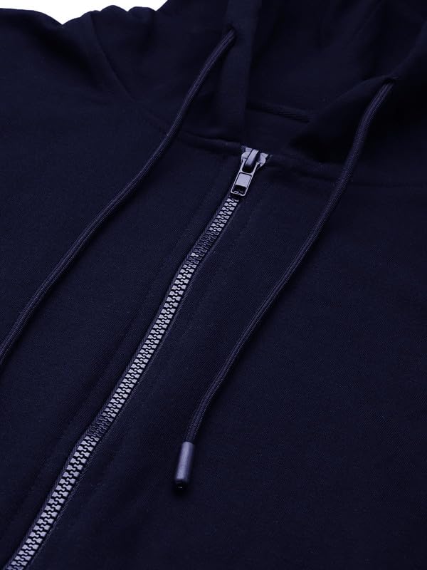 Image of LAZYCHUNKS Regular Fit Men's Solid Fleece Hoodie | Warm Hooded Sweatshirt for Men with Pocket | Casual Winter Wear | Full Sleeve Comfortable Hoodie