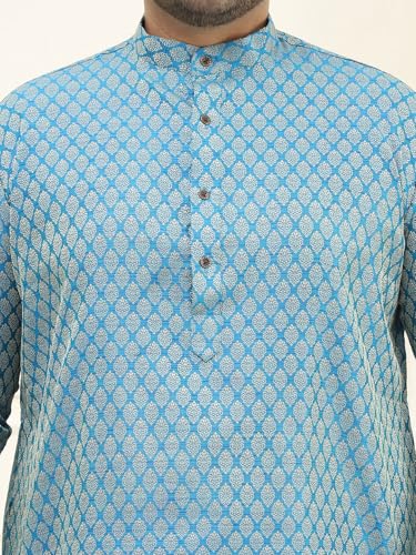 Image of SOJANYA Plus (Since 1958) Men's Cotton Linen Foil Printed Only Long Kurta