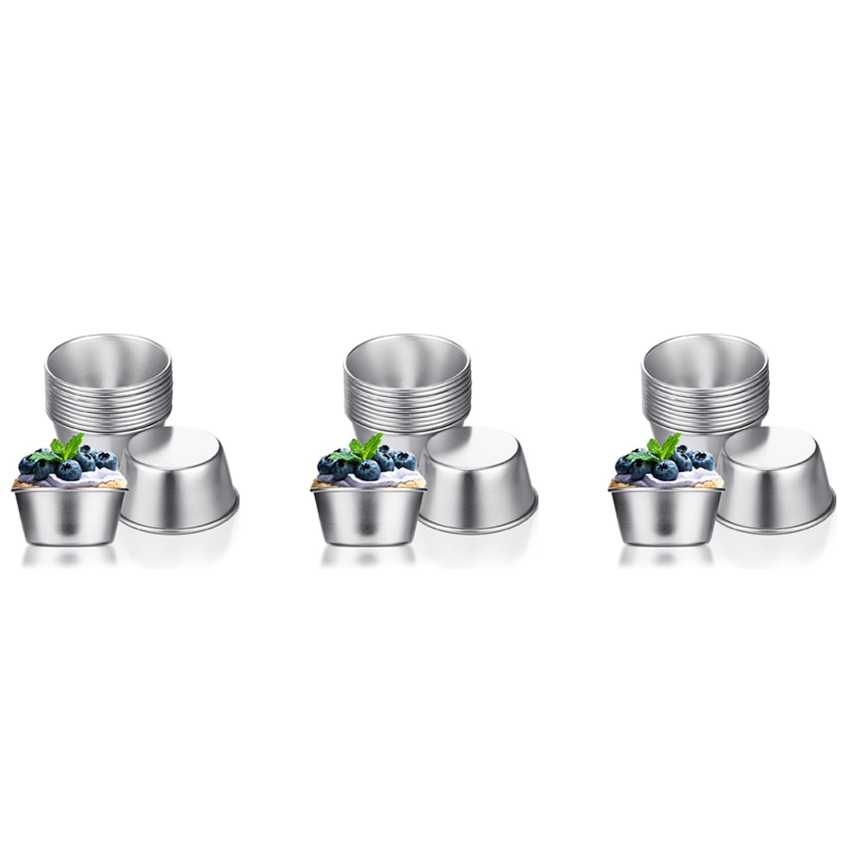 Moldes para pudín de acero antiadherente mini sartenes fundidas duraderas de 36 piezas