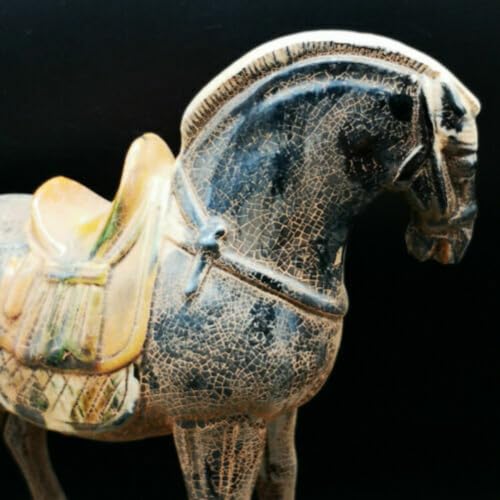 Estatua de cerámica y latón chino Tang Dinastía 21 cm miniatura 6