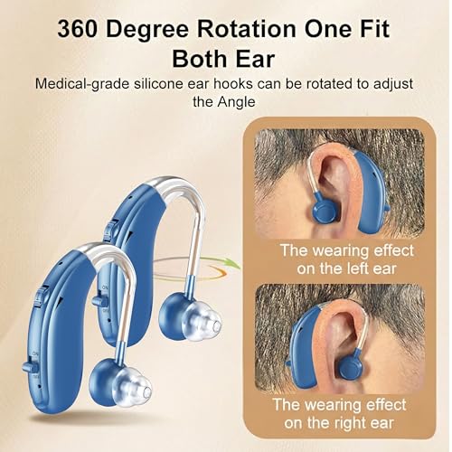 Image of Fastwell F27-2 Unit For Both Ear Rechargeable Hearing Aids for Adults with Hearing Loss, Mild To Moderate, Noise Reduction Ear Machine, (Blue-Pair) 1-Year Warranty