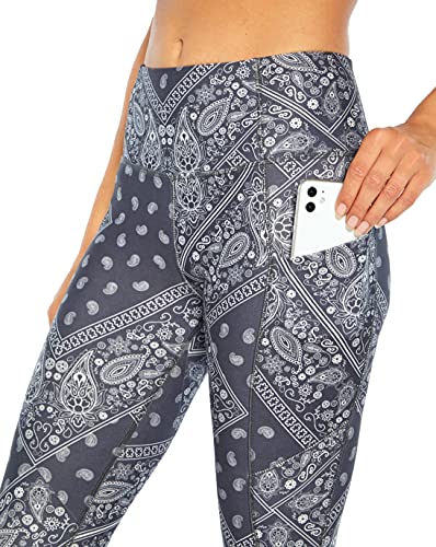 Jessica Simpson Sportswear Women's Standard Tummy Control Pocket Capri Legging, Periscope Bandana, Large #TOP3