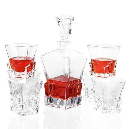 Zsedp Whiskey Glass Set With Glass Whiskey Decanter Set Of 6 Old Fashioned Glasses Great For Scotch And Bourbon #TOP3