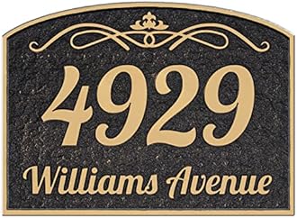 Address Plaque - Handcrafted Carving Sign - Large House Number - Vintage Address Plaque - 10" x 7.4" - Personalized Address Plaquer for Yard Sign, Enterprise, Office, 911 Visibility Signage (Styles 11)