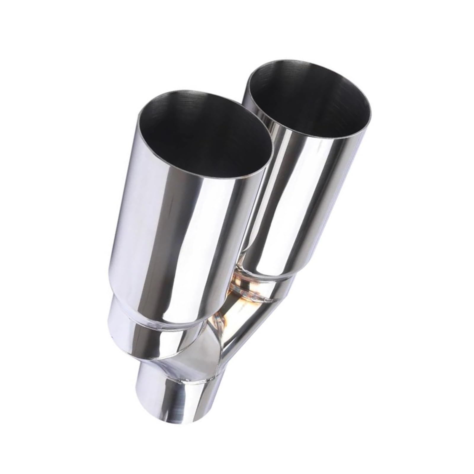 Terminale Di Scarico Universale A Doppio Cilindro In Acciaio Inox Con Ingresso Da 63 Mm E Uscita Da 76 Mm Per Sistema Di Scarico Auto