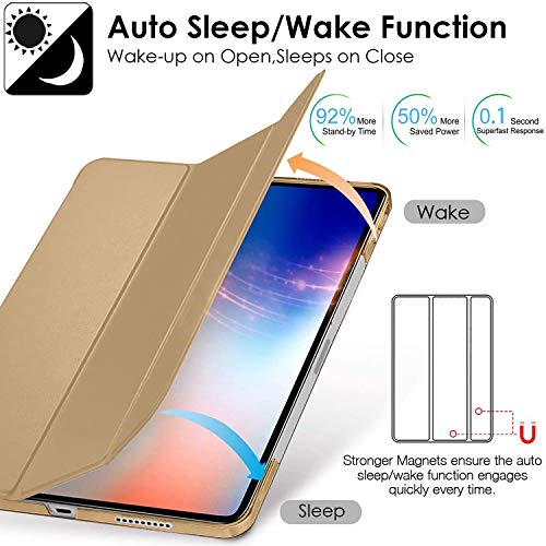 Image of DuraSafe Cases for iPad 8.3 Inch Mini 6th [ Mini 2021 6 Gen ] A2567 A2568 A2569 MK7M3HN /A MLWL3HN /A MK7R3HN /A MK7P3HN /A MLWR3HN /A MK7X3HN /A MK7V3HN /A MK893HN /A MK8E3HN /A Slim Smart PC Cover - Gold