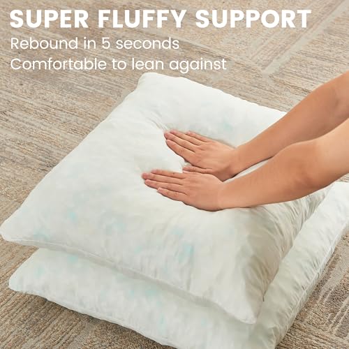 SimpleOpulence-Square-18×18-Pillow-Inserts-Set-of-2-Shredded-Foam-Cooling-Throw-Pillow-Inserts-for-Decorative-Cushion-Bed-Couch-Sofa-White SimpleOpulence Square 18×18 Pillow Inserts Set of 2 Shredded Foam Cooling Throw Pillow Inserts for Decorative Cushion Bed Couch Sofa White