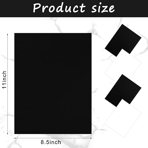 Miniatura 2 de Whaline 30 hojas de 8.5 x 11 pulgadas, color blanco y negro, papel de papel de álbum de recortes de núcleo sólido para impresión, suministros de