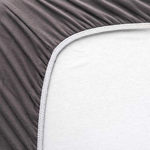Image of SheetWorld Fitted Pack N Play Playard Sheet Compatible with Delta Children LX Deluxe Portable Baby Play Yard 26 x 38 inches, 100% Cotton Jersey, Hypoallergenic, Butter Soft, Dark Grey, Made in USA