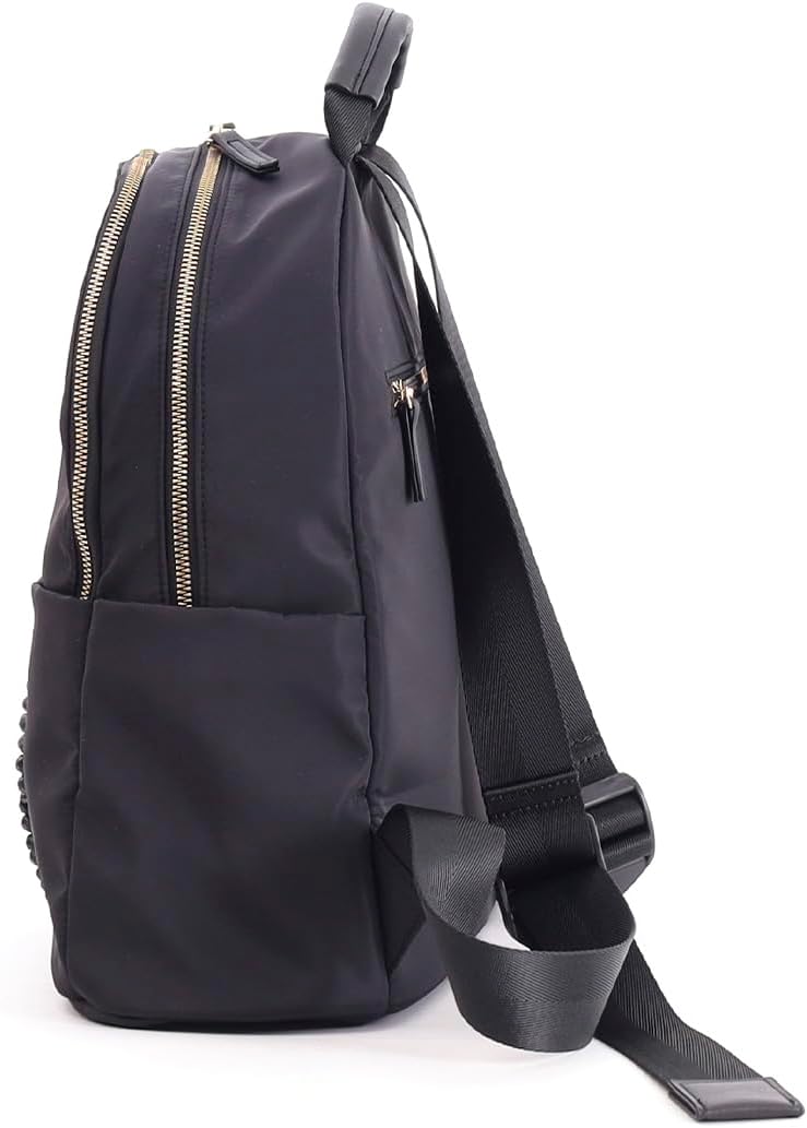 ビーズ刺繍 黒 キャンバスリュック