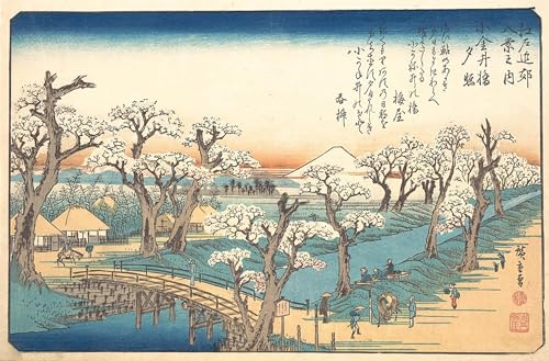 Pintura mural en lienzo de 60x90cm con paisaje vintage de Ando Hiroshige