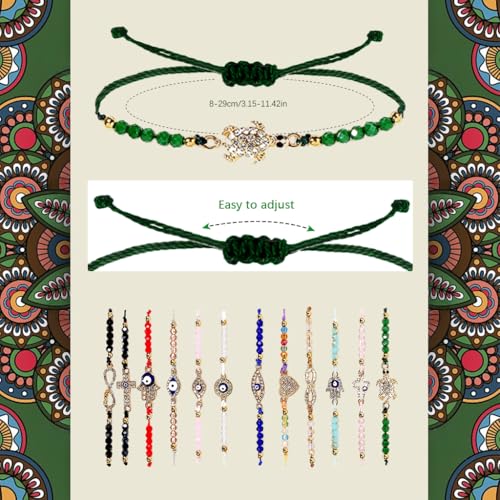 Image of PALAY 12 Pcs Evil Eye Bracelet for Women Girls Rhinestone Charm Friendship Bracelet Matching Beads Bracelets Adjustable Best Friend Couple Bracelets Jewellery Birthday Rakhi Gift for Sister, Brother