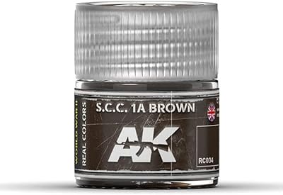 AK Interactive Real Color WWII Shop Paint Line 10ml - RC023 thru RC077 Color: S.C.C. 1A Brown - RC034