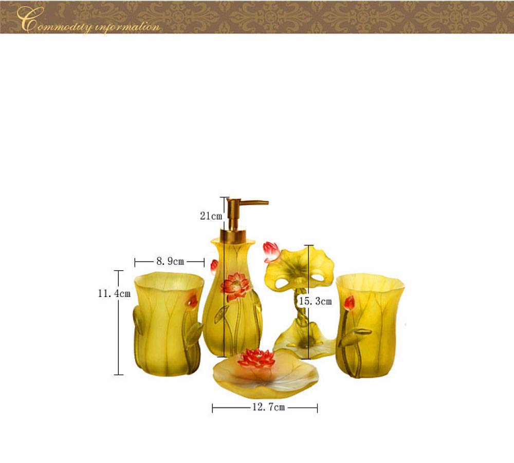 Set De Accesorios De Baño De 5 Piezas | Dispensador De Jabón O Loción con Bomba De Acero Inoxidable Soporte para Cepillo De Dientes Vaso Jabonera