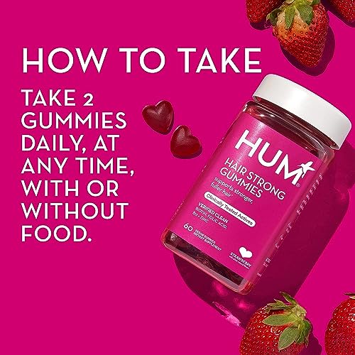 HUM Hair Strong - Daily Gummies with Biotin to Improve Hair Growth - Fo Ti, Folic Acid, Zinc, Vitamin B12 & PABA to Support Healthy Hair, Skin and Nails for Women and Men (60-Count) - Image 6