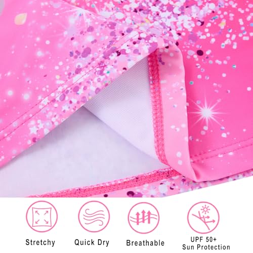 Image of Vogseek Girls Rash Guard Two Pieces Swimsuit Long Sleeve Bathing Suit for 3-10 Years