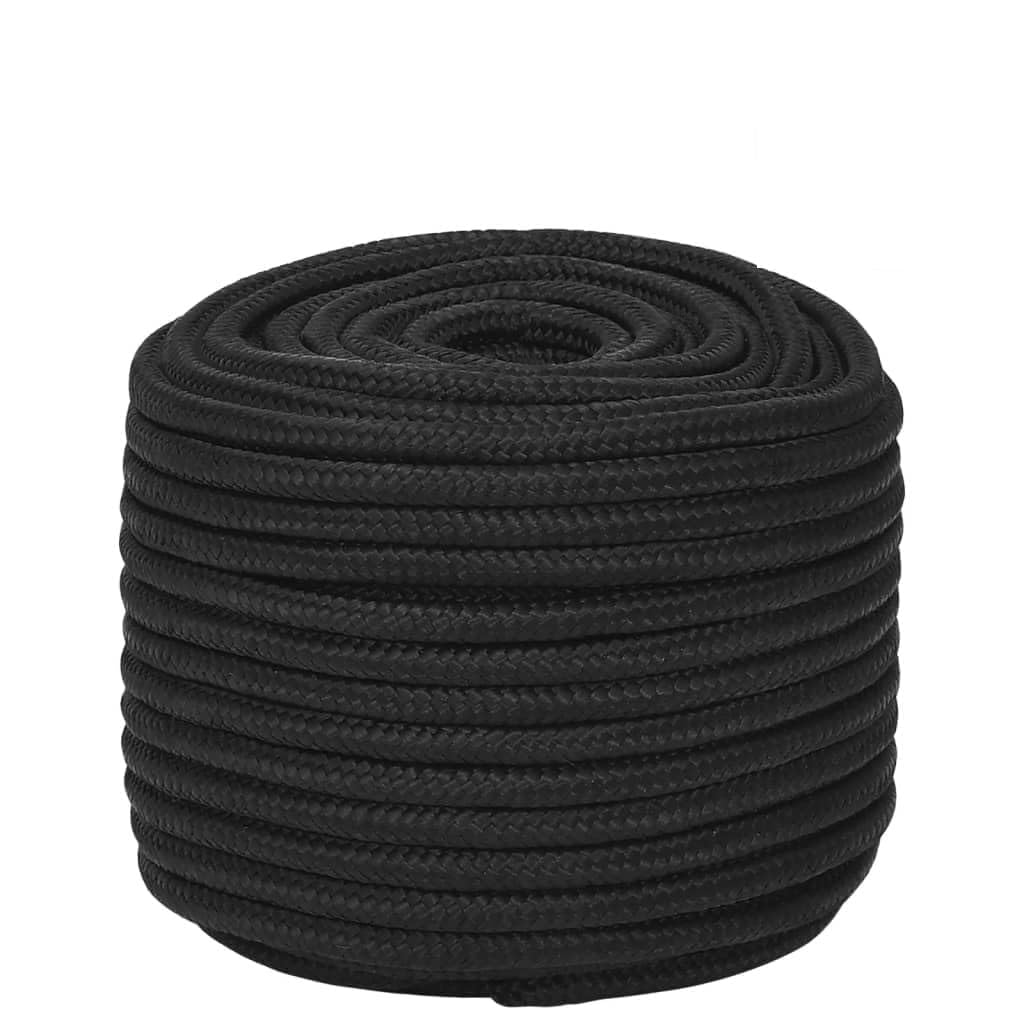 Cuerda Trenzada de la línea Outdoor, Cuerda for Barco de Polipropileno Trenzado, 100 m, 300 cm, Color Negro, for navegación, Acampada, al Aire Libre(Black/100m,14 mm)