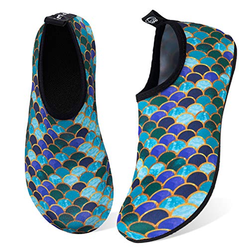 Image of WateLves Water Shoes for Womens Mens Barefoot Quick-Dry Aqua Socks for Beach Swim Surf Yoga Exercise New Translucent Color Soles