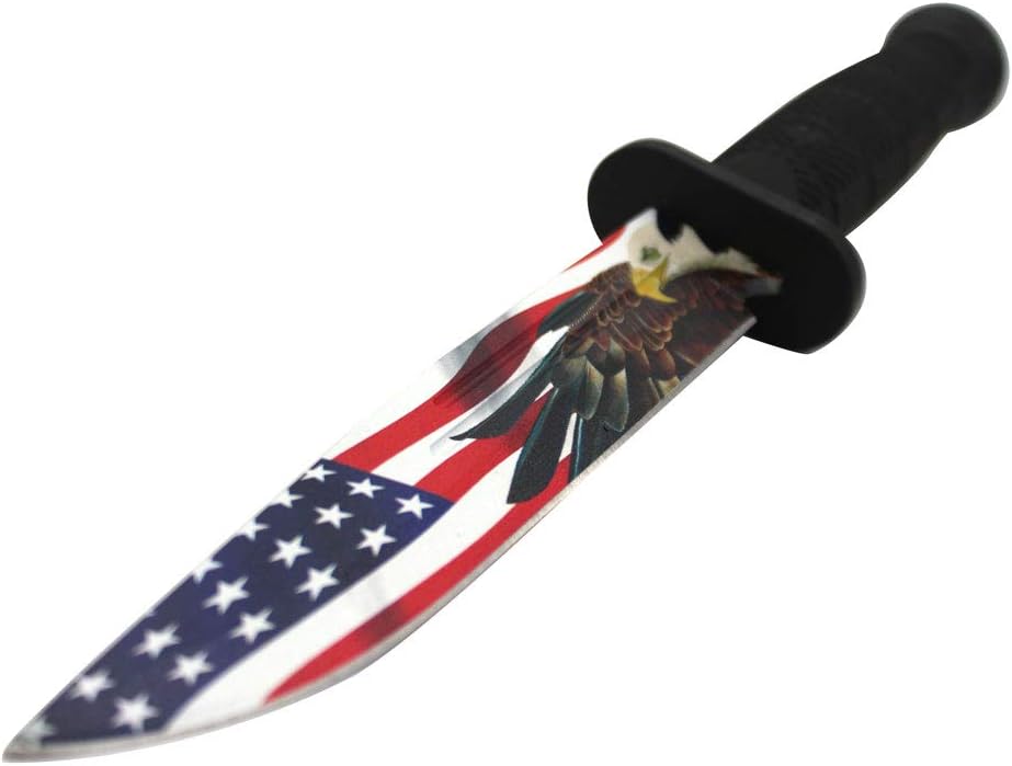 Snake Eye Tactical 12-Inches Ultimate Outdoors Survival Knife Fixed Blade Knife for Hunting, Fishing, Foraging, Camping, and Bushcraft Stainless Steel Knife With Sheath (USA Flag)